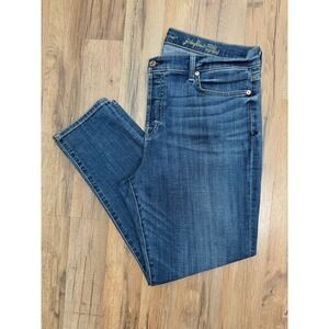 7 For All Mankind Josefina Skinny Boyfriend Jeans Women 33 Stretch Denim